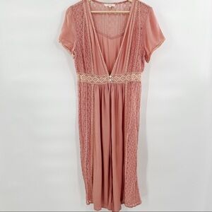 ENTRO dusty rose boho duster size L